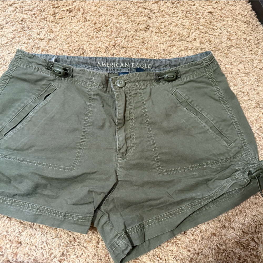 American Eagle Olive Cargo Shorts